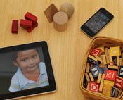 iPad and children's blocks