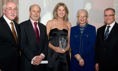Harriet Meyer after accepting the Spirit of Erikson Award