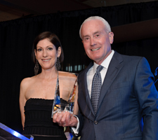 Erikson 2013 gala fundraiser, Kate Neisser and David Hiller (CEO of Robert R. McCormick Foundation), receiving the Spirit of Erikson Award