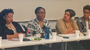 Candace Williams, second from left, Erikson’s Master of Social Work program recruiter, participates in a panel discussion about what the Black Lives Matter movement means for young children.