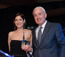 Erikson 2013 gala fundraiser, Kate Neisser and David Hiller (CEO of Robert R. McCormick Foundation), receiving the Spirit of Erikson Award
