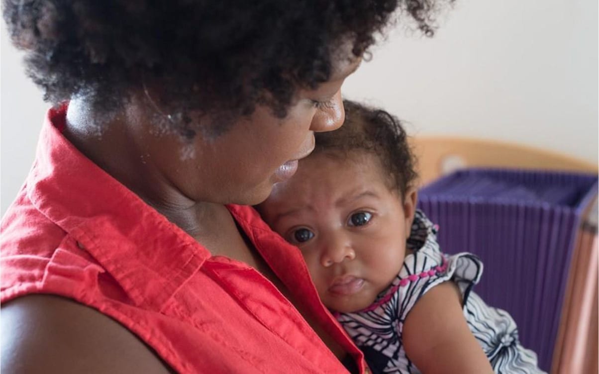 woman with baby