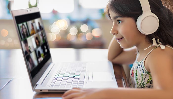 child on zoom