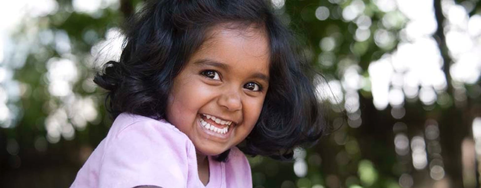 little girl smiling