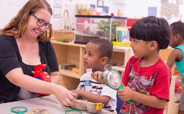 teacher with children in classroom