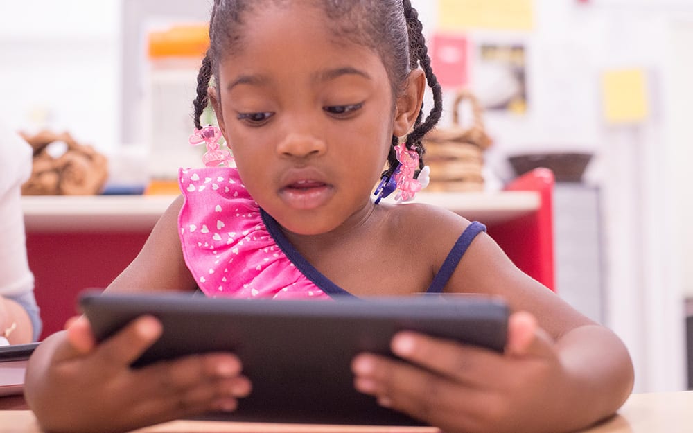 Girl with tablet