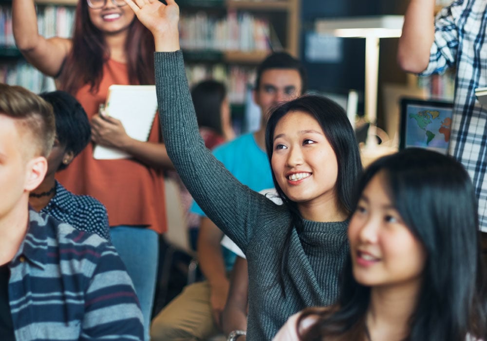 Happy Students In A Classroom