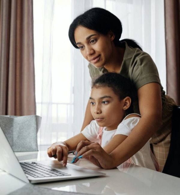 parnet and child at computer