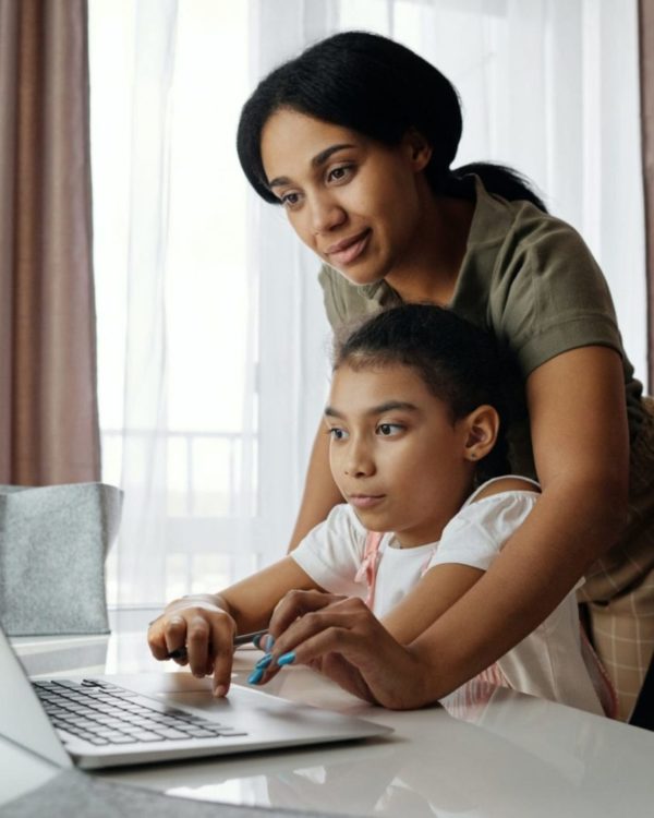 parnet and child at computer