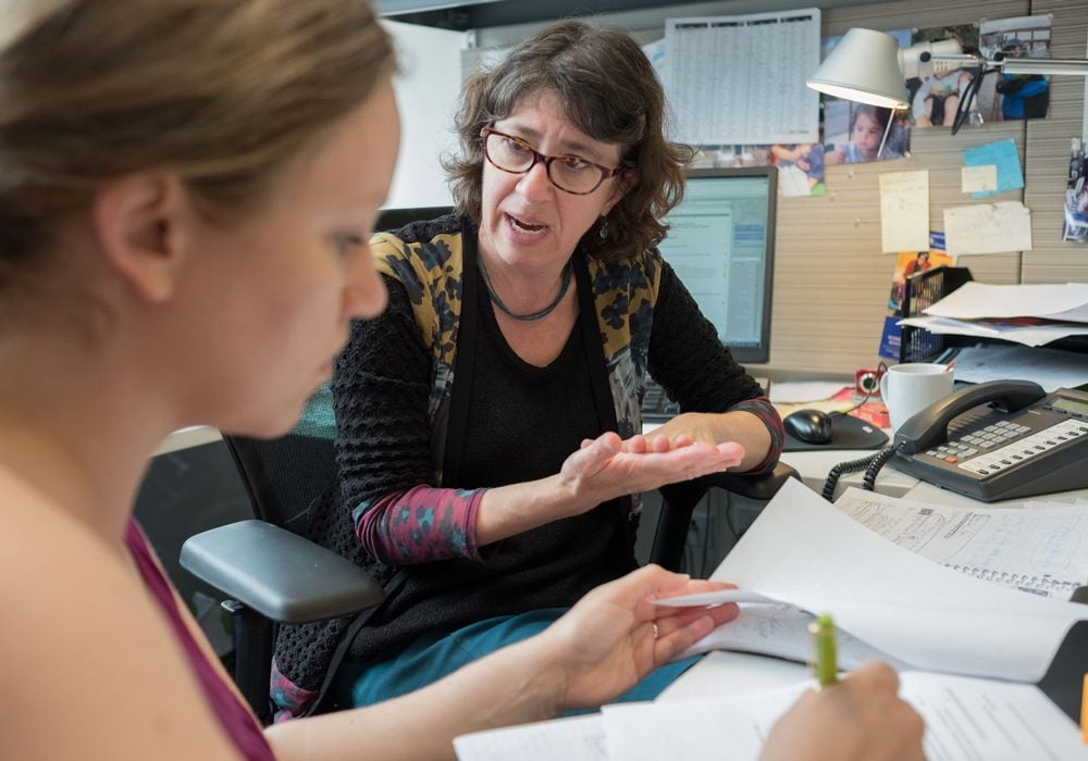 faculty member Juliet Bromer with student