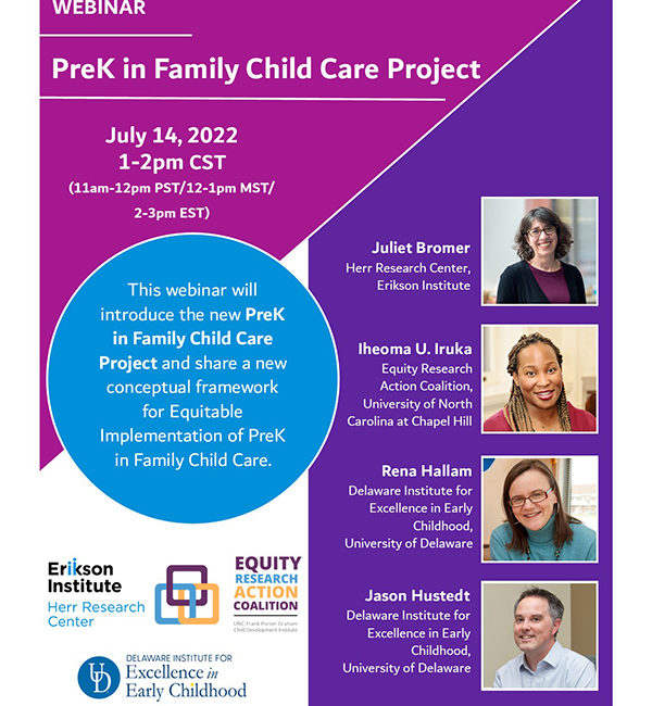 PreK in Family Child Care Project Webinar flyer
