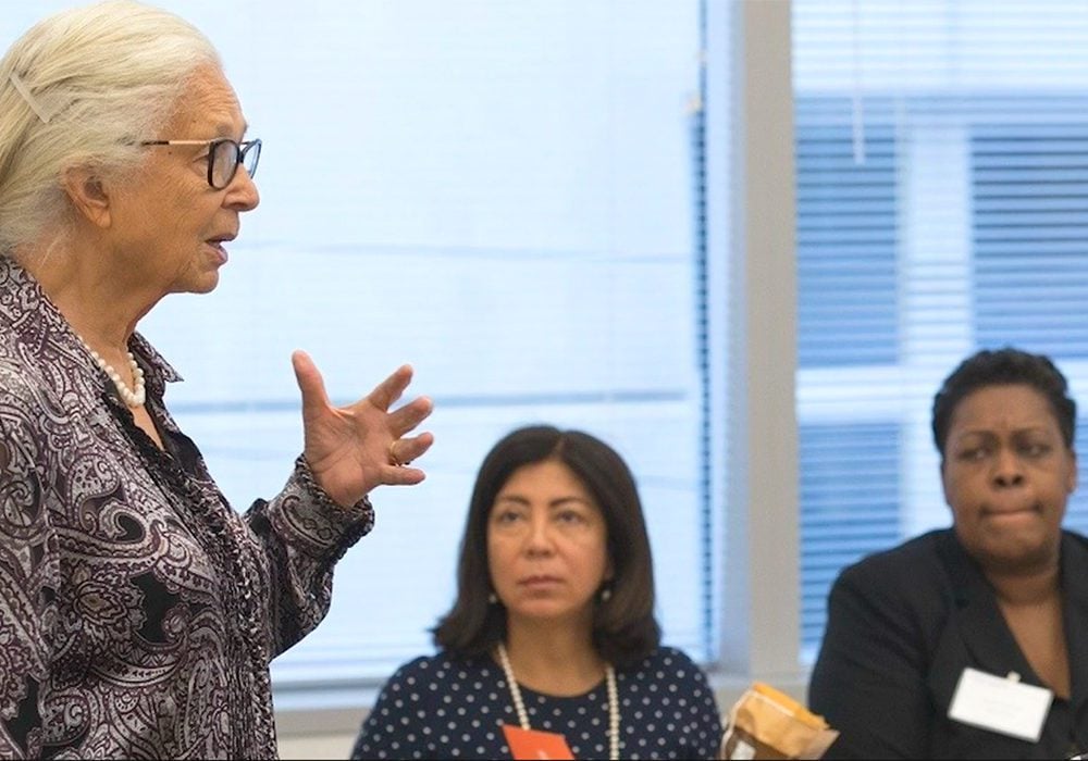 Barbara Bowman lecturing