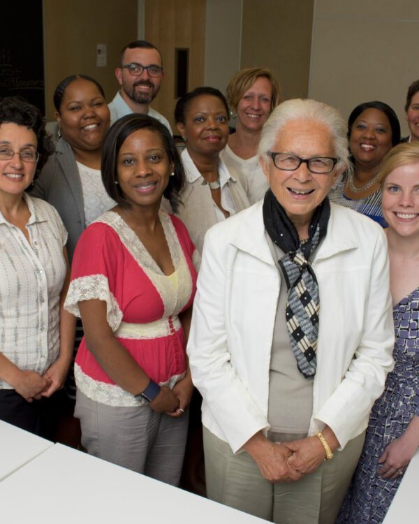 group of students with Barbara Taylor Bowman