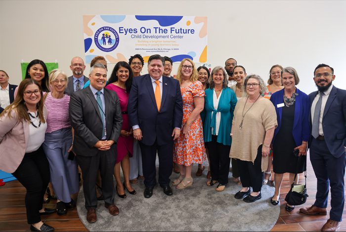 early childhood advocates at Governor J.B. Pritzker’s signing of Senate Bill 1 into law