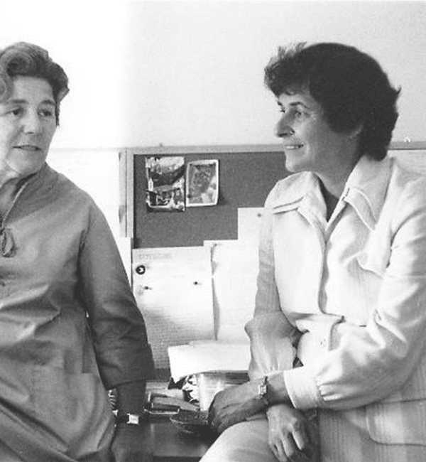black and white image of Erikson co-founders Maria Piers and Lorraine Wallach