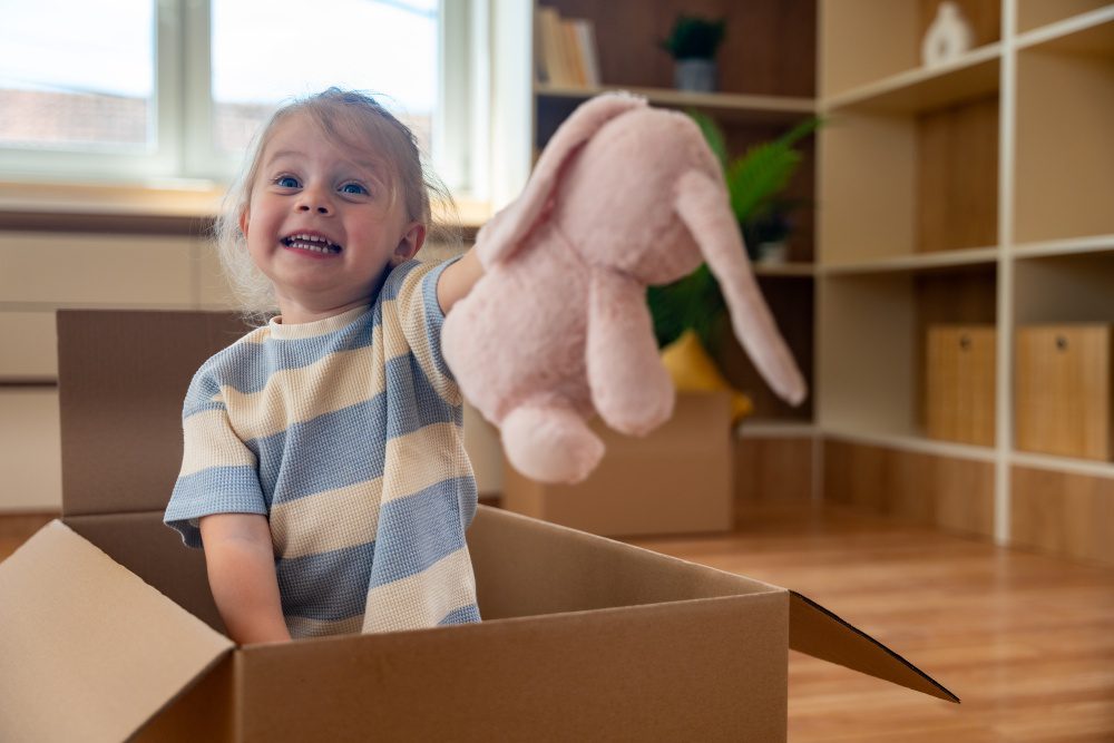 A child lost in imaginative play, fully present in a moment of their own making