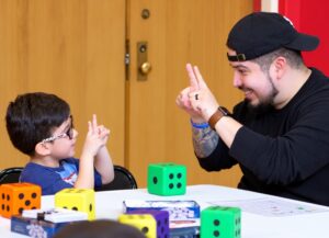 kid playing counting game