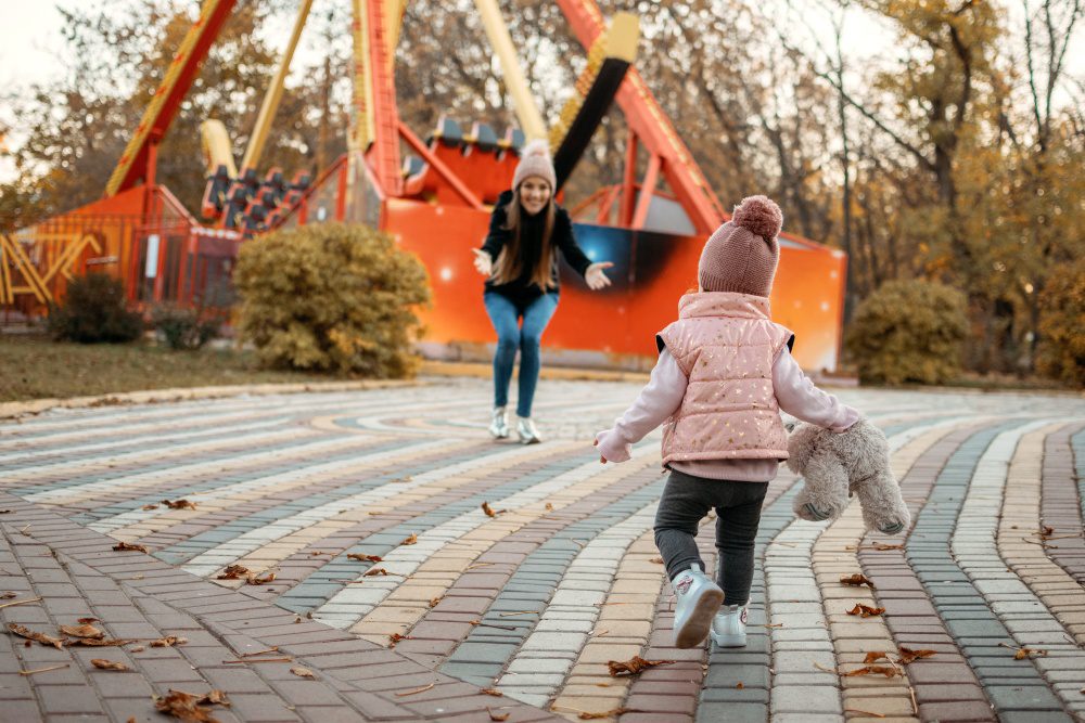 child running towards parent